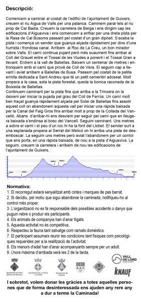 31a Caminada popular de la Vall de Lord - descripció